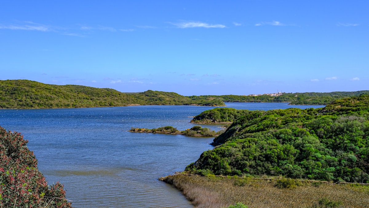 View of the lagoon, Parc Natural de s'Albufera des Grau, Menorca, Spain.