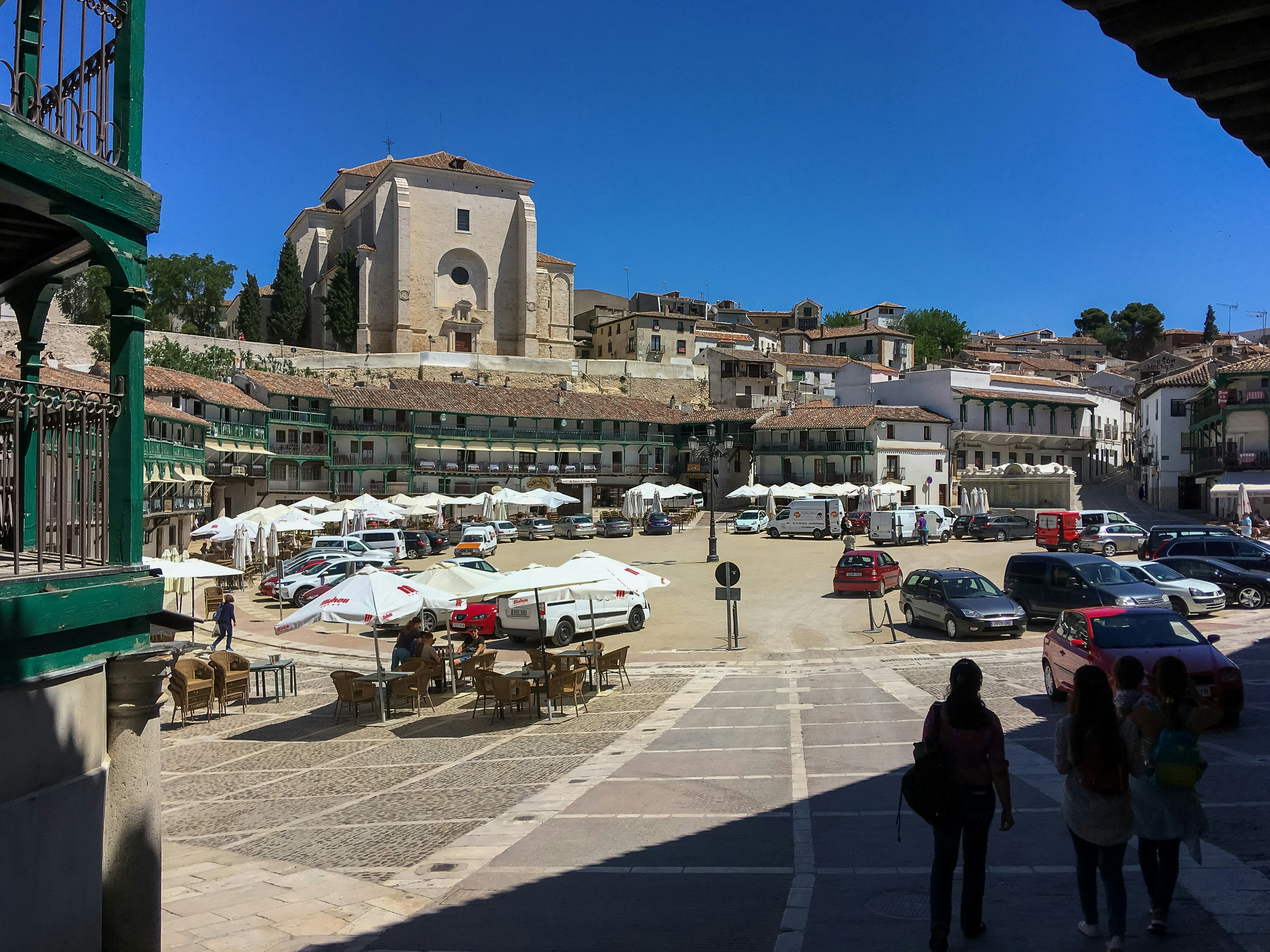 Plaza Mayor and Church of Our Lady of the Assumption in Chinchón, Spain.