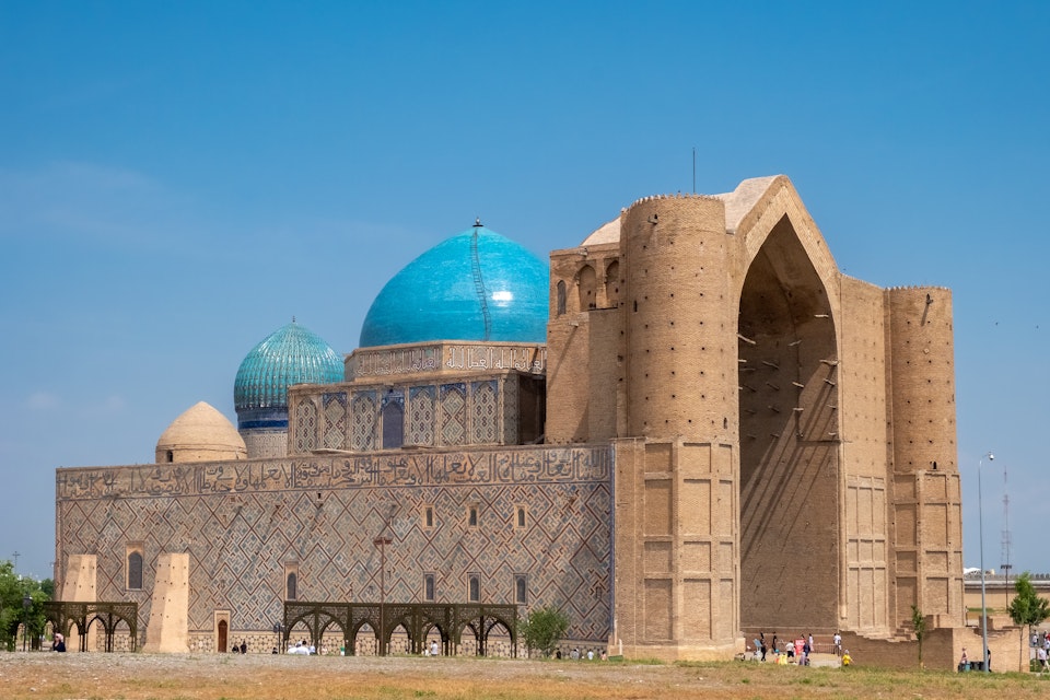 The Mausoleum of Khoja Ahmed Yasawi in the city of Turkestan.