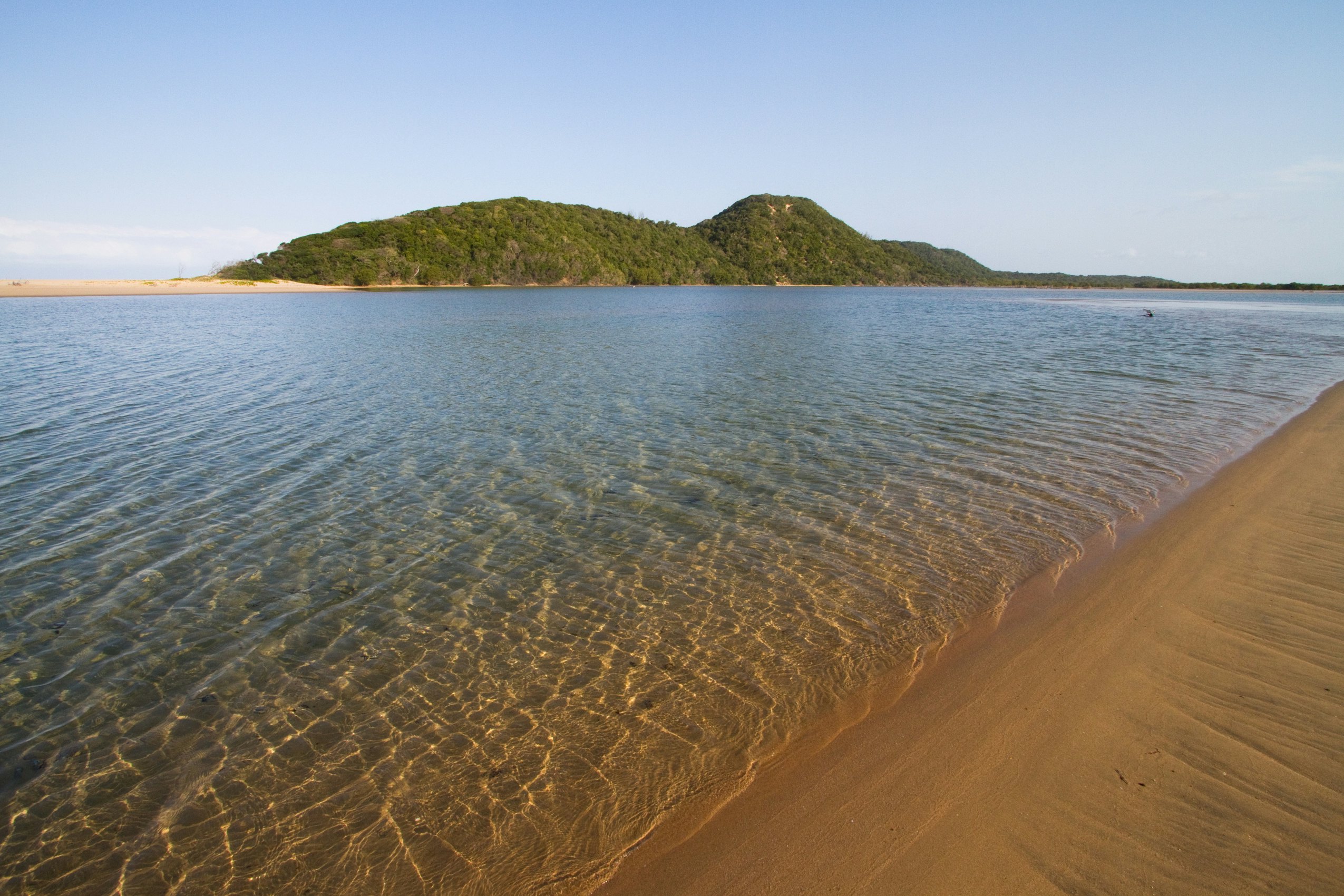 Crystal clear water at the Kosi Bay mouth.