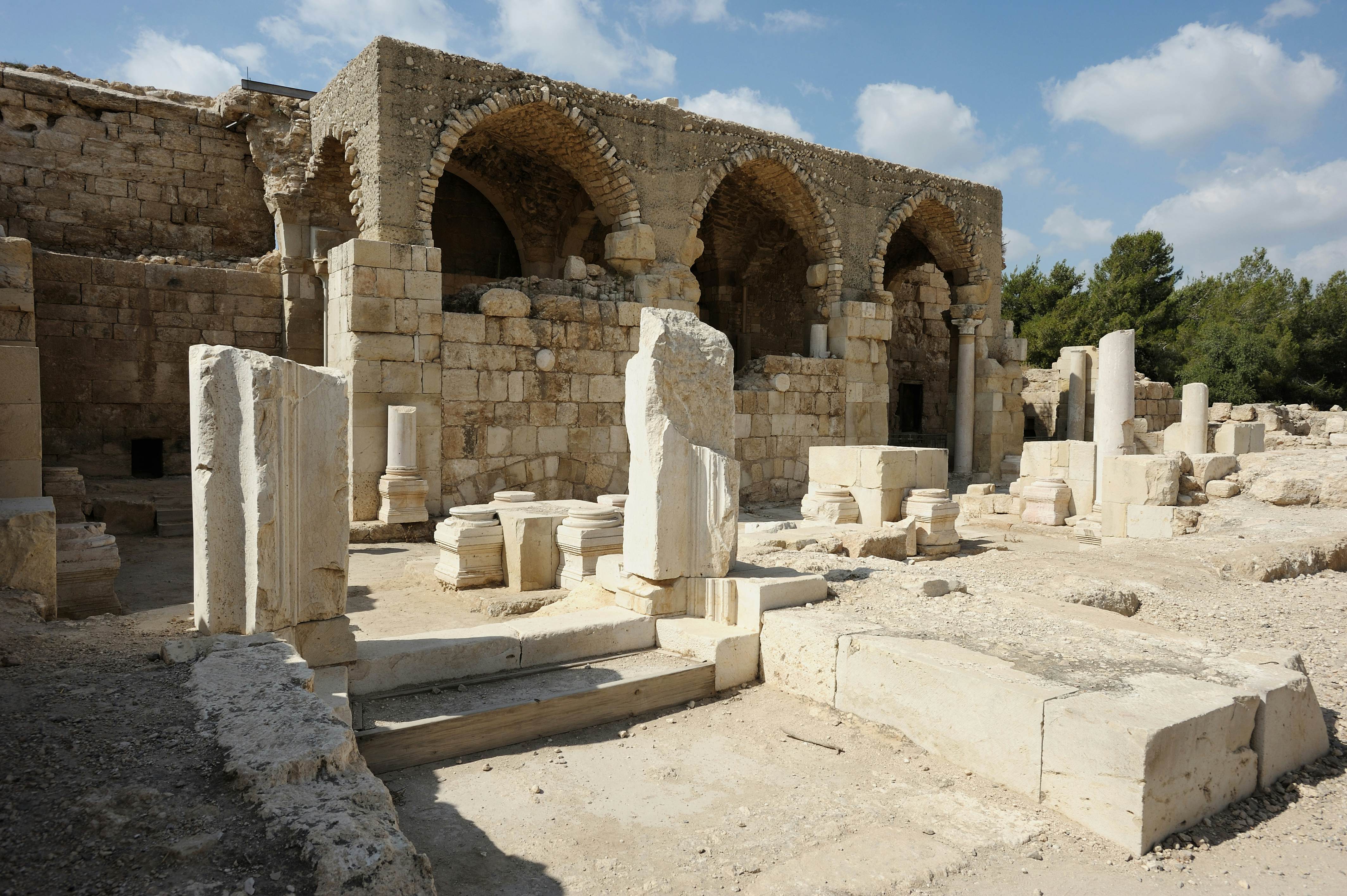 Ruins of ancient buildings in the Beit Guvrin-Maresha National Park.
