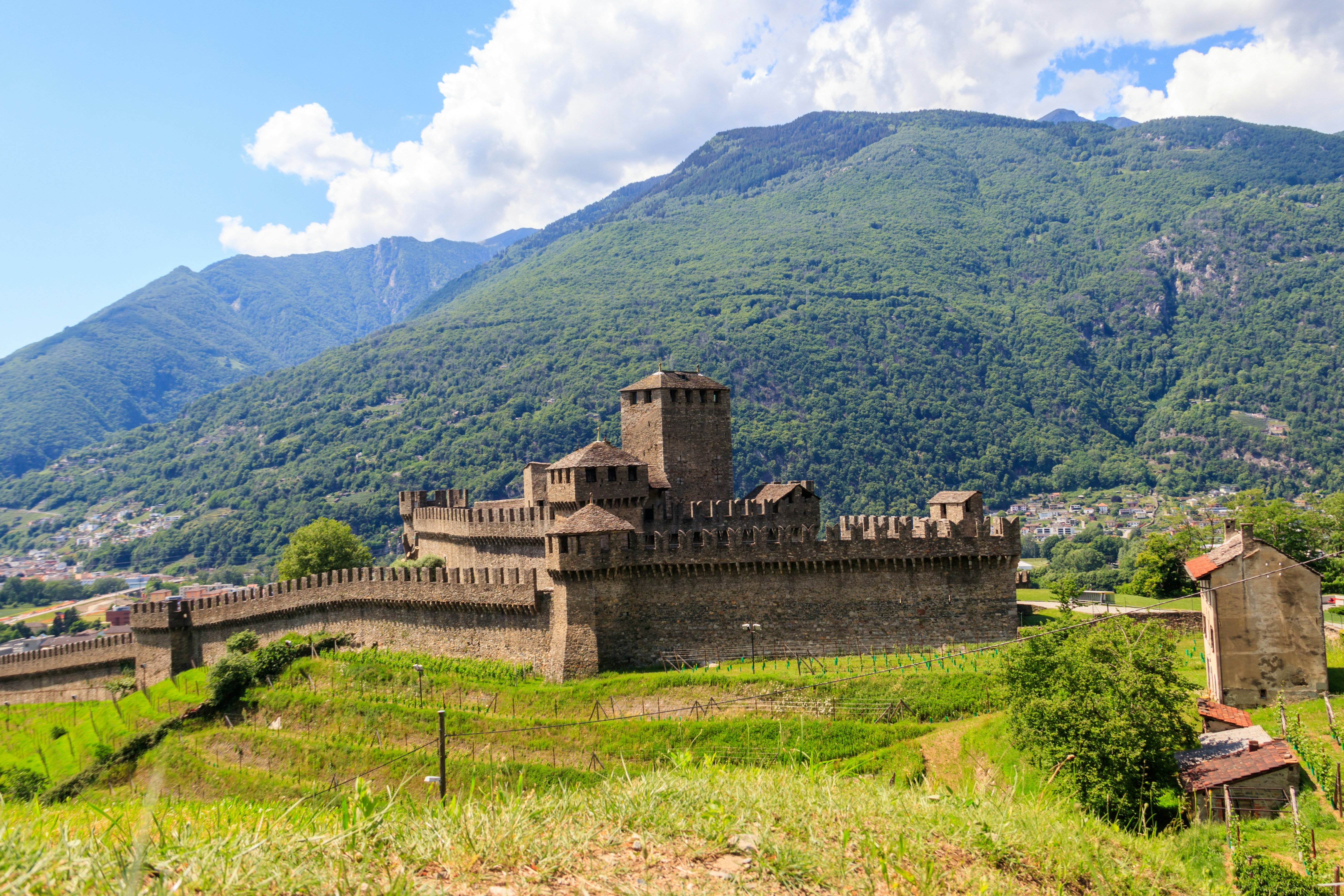 Montebello Castle in Bellinzona, Switzerland.