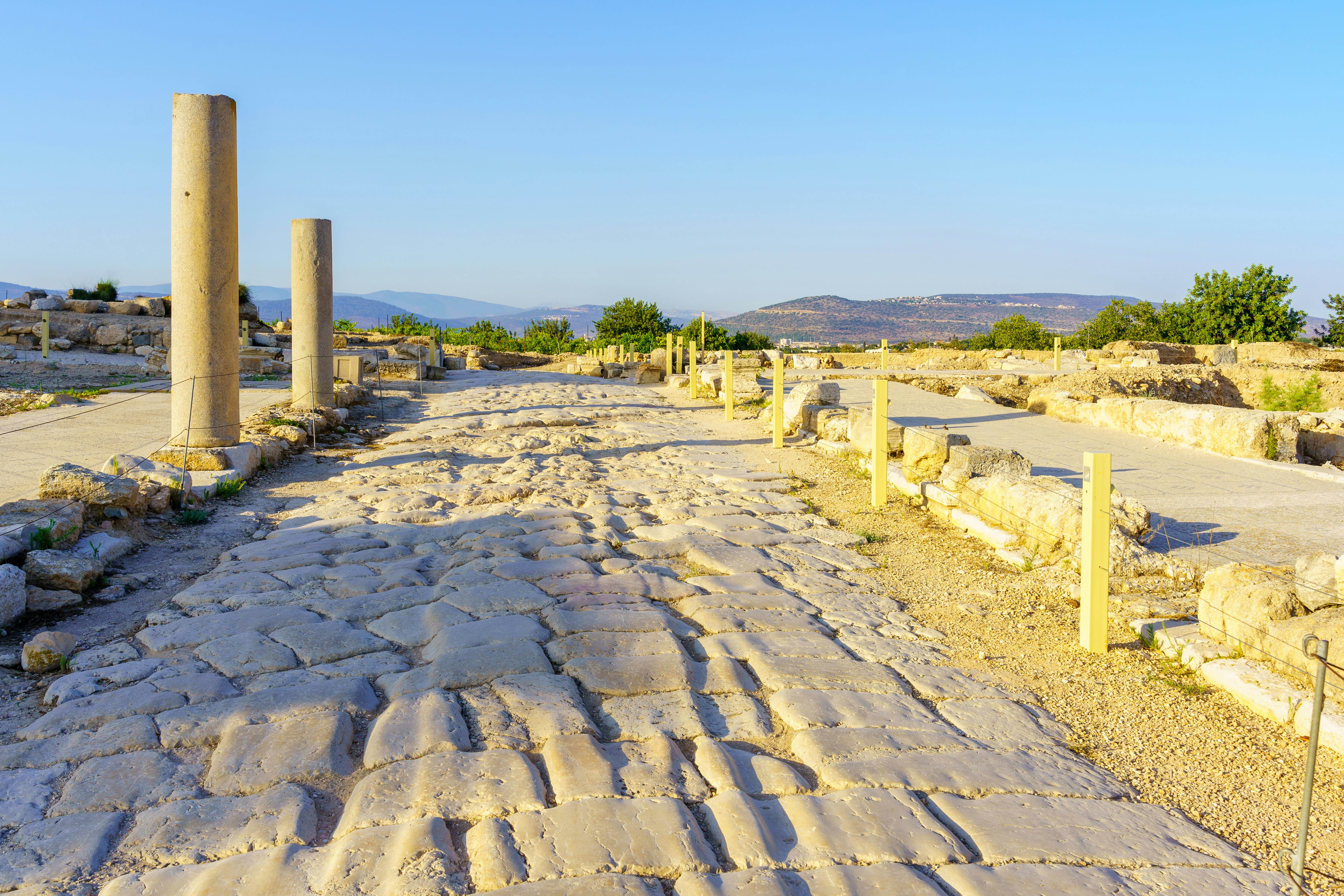 An ancient Roman era main street in Tzipori National Park.
