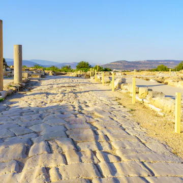 An ancient Roman era main street in Tzipori National Park.