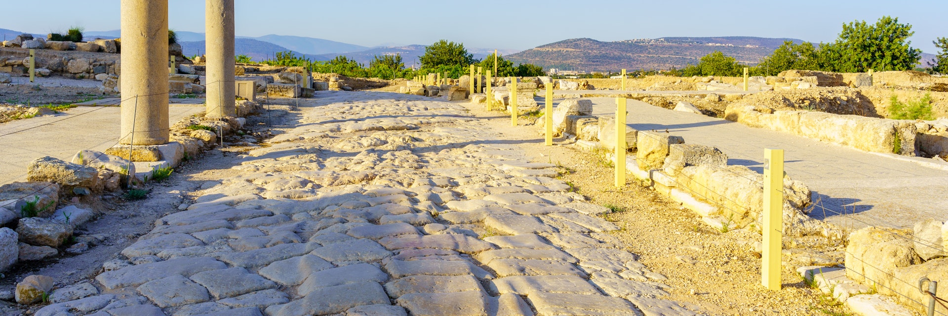An ancient Roman era main street in Tzipori National Park.