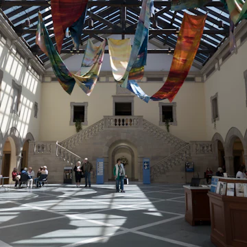 The interior hallway at the Chrysler Museum of Art.