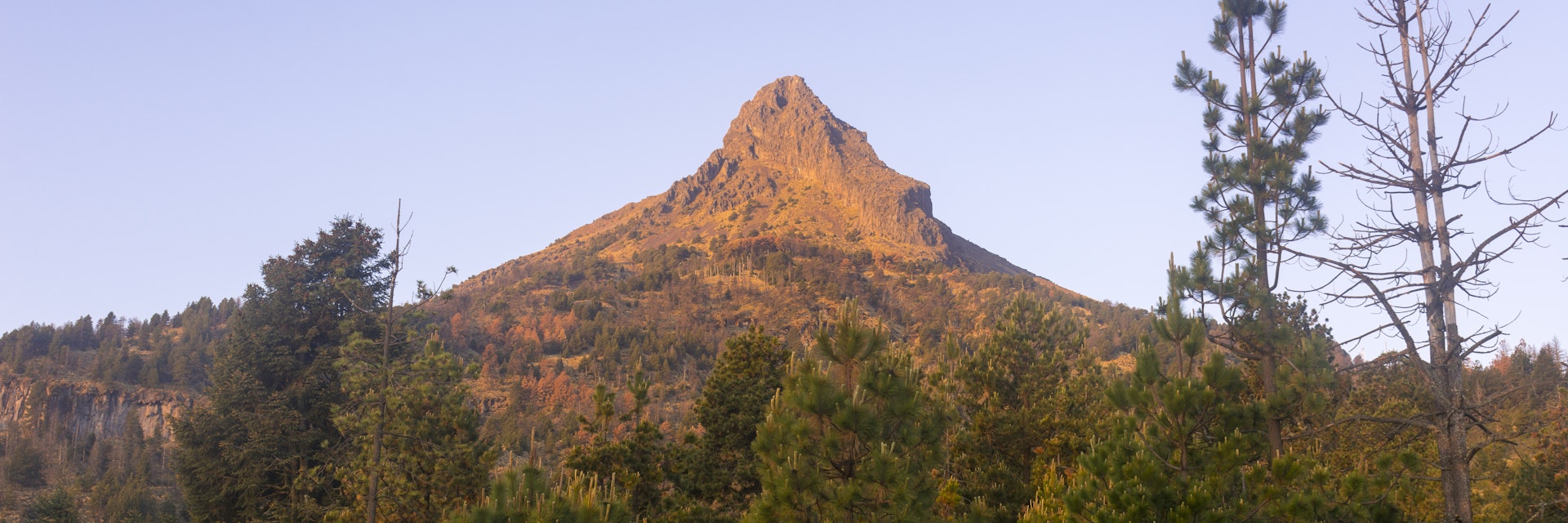 The peak of the Nevado de Colima volcano.