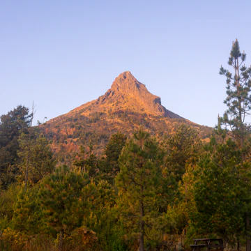 The peak of the Nevado de Colima volcano.
