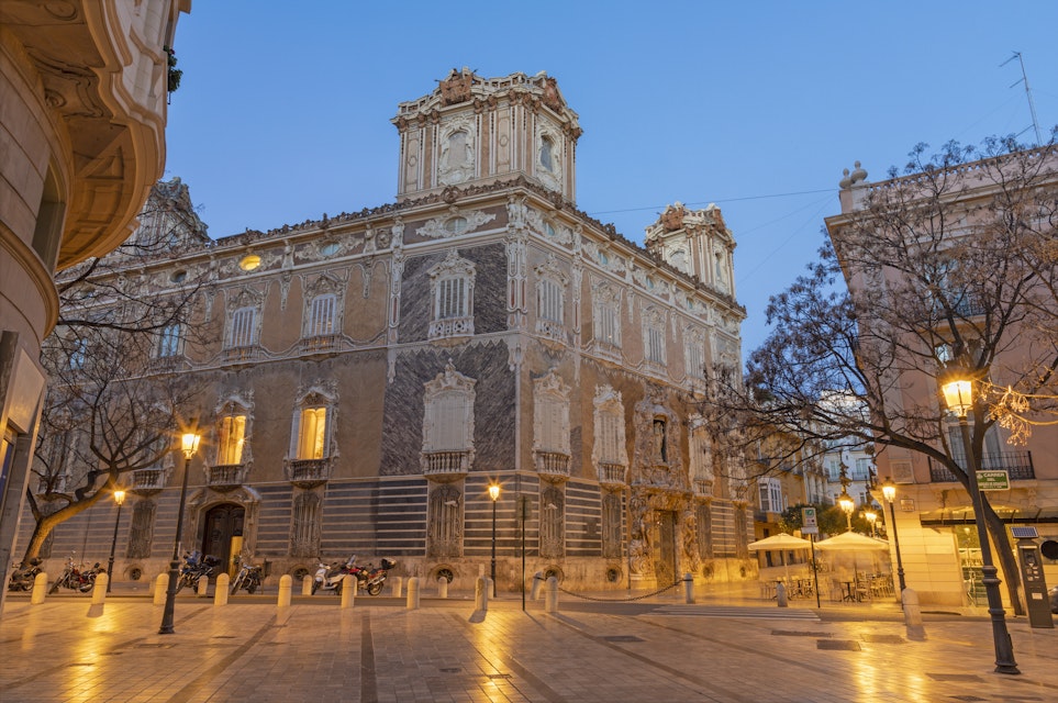 Palace of the Marques de Dos Aguas at dusk.