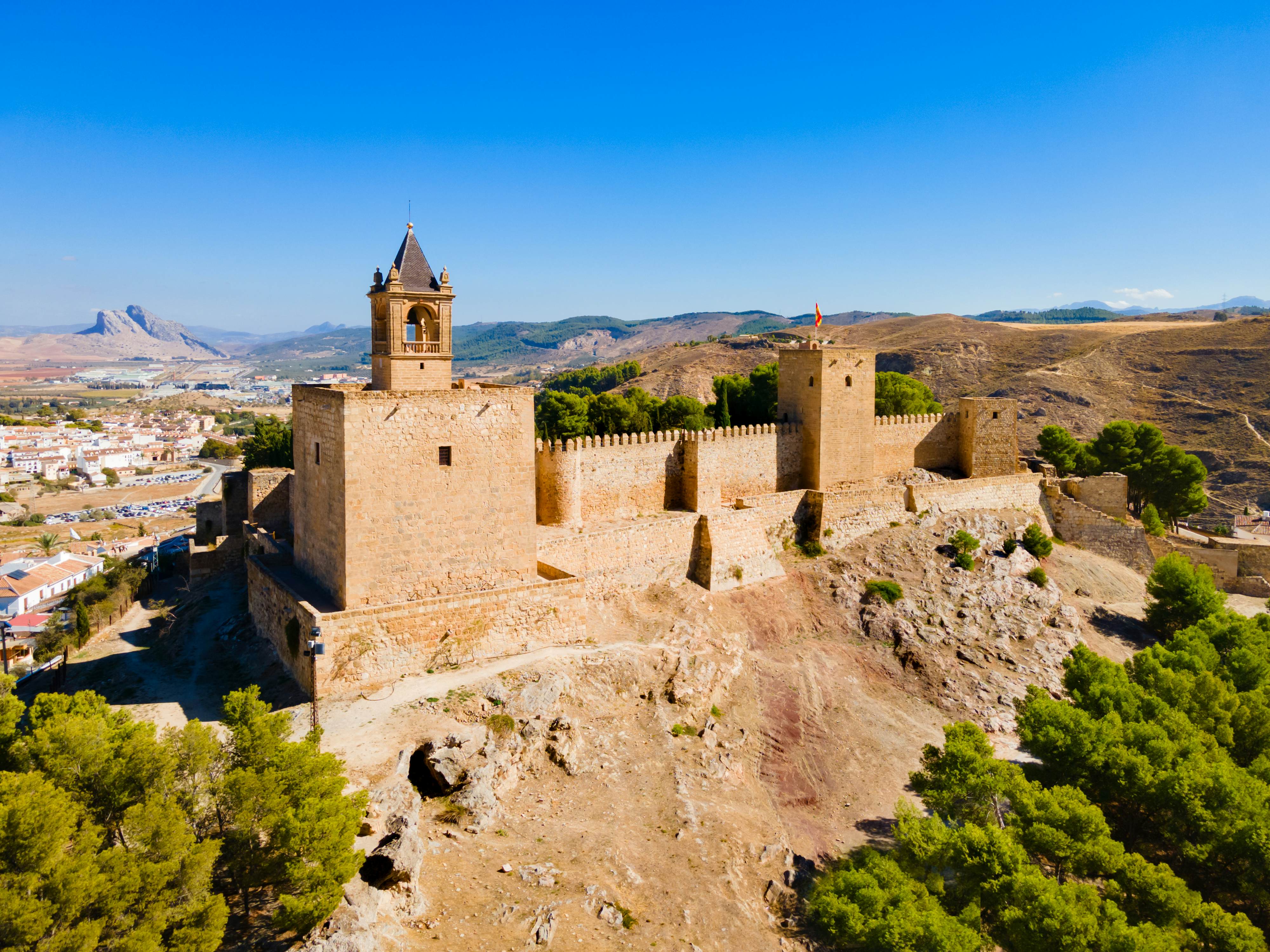 The Alcazaba of Antequera, a Moorish fortress in Antequera city in the province of Malaga.
