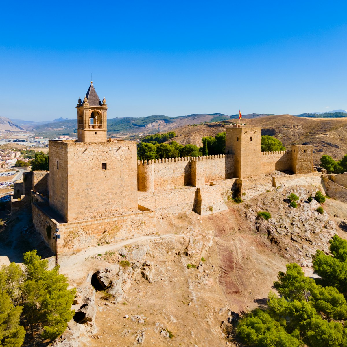 The Alcazaba of Antequera, a Moorish fortress in Antequera city in the province of Malaga.