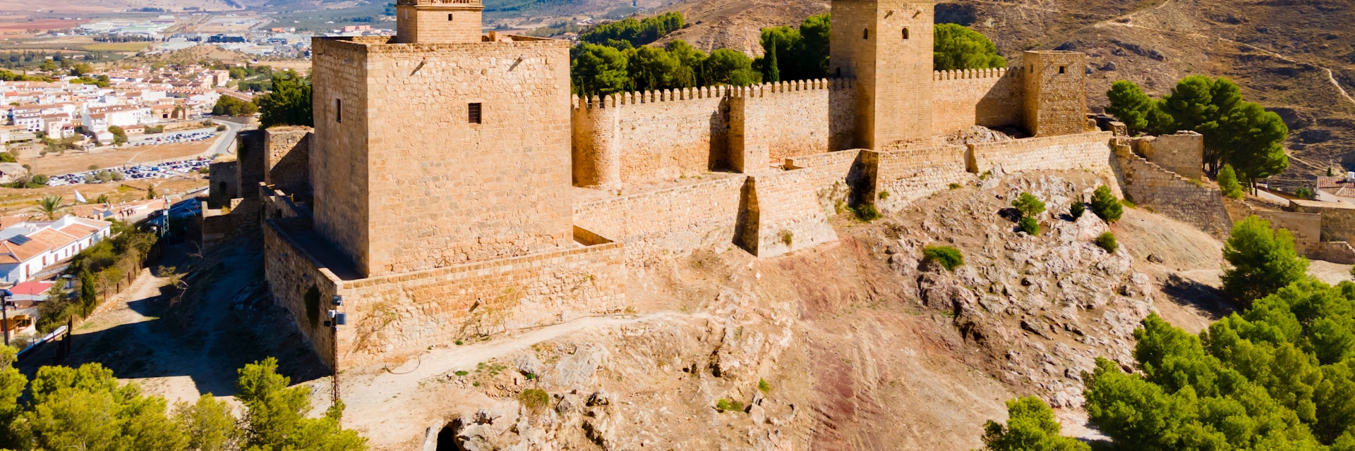 The Alcazaba of Antequera, a Moorish fortress in Antequera city in the province of Malaga.
