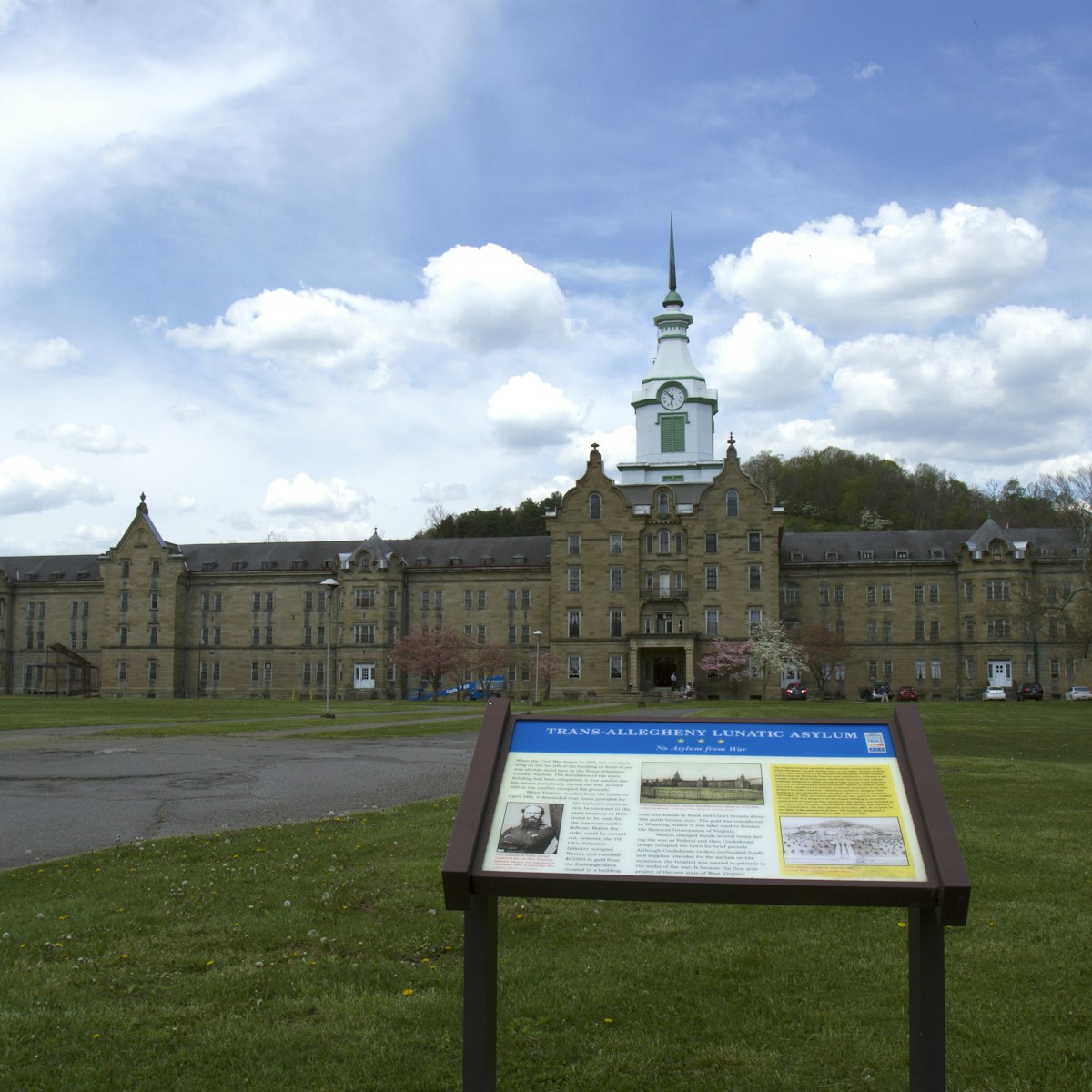 The Trans-Allegheny Lunatic Asylum building and grounds.