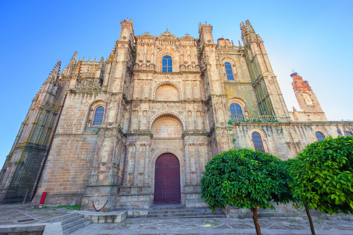 Facade of Plasencia Cathedral.