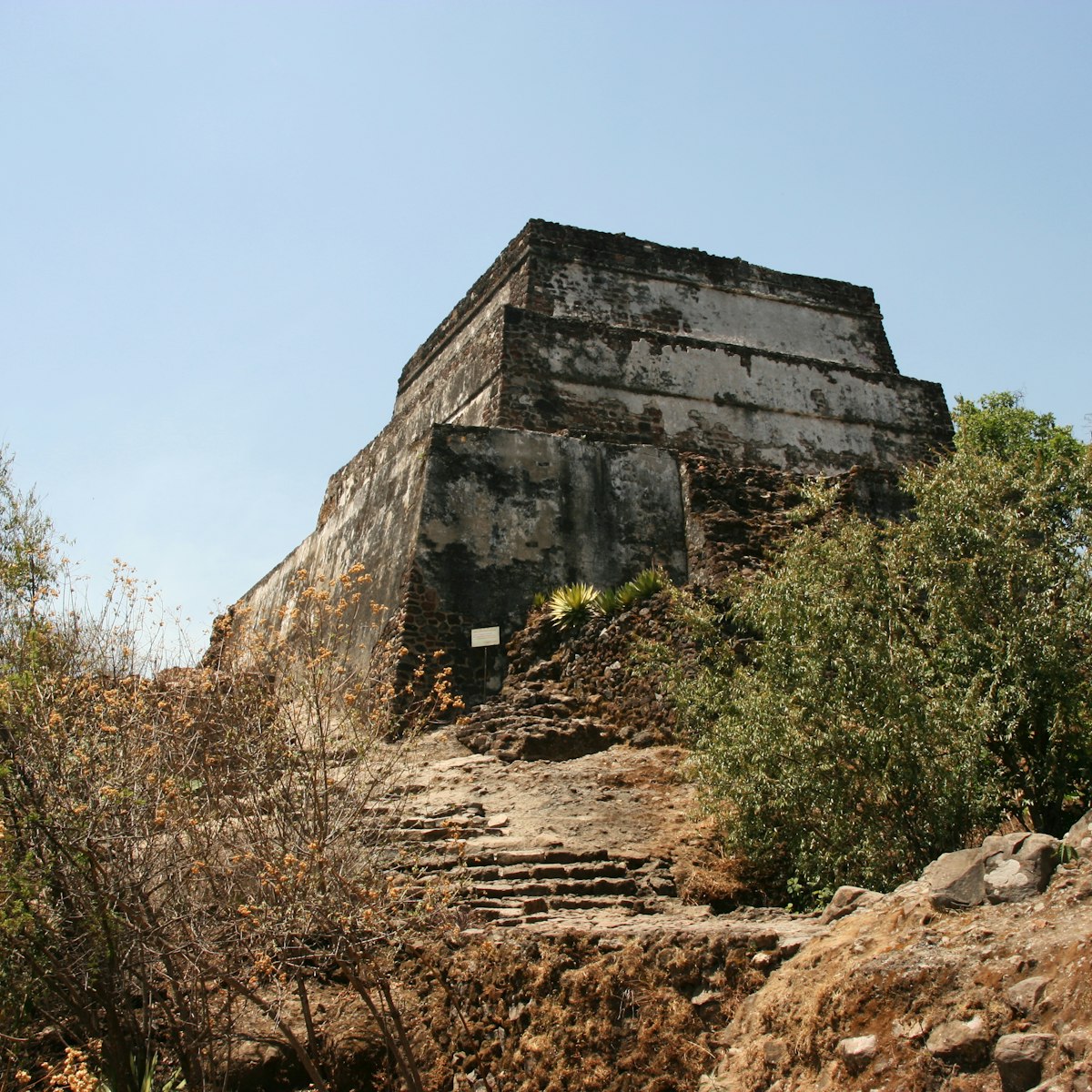 Pirámide de Tepozteco, built on the peak of the Sierra de Tepoztlan, Mexico.