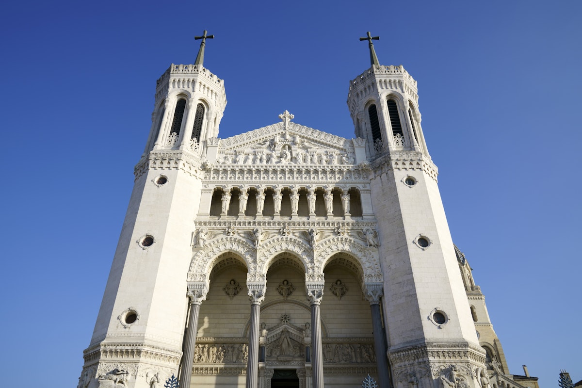 Basilica of Notre-Dame de Fourviere in Lyon, France.