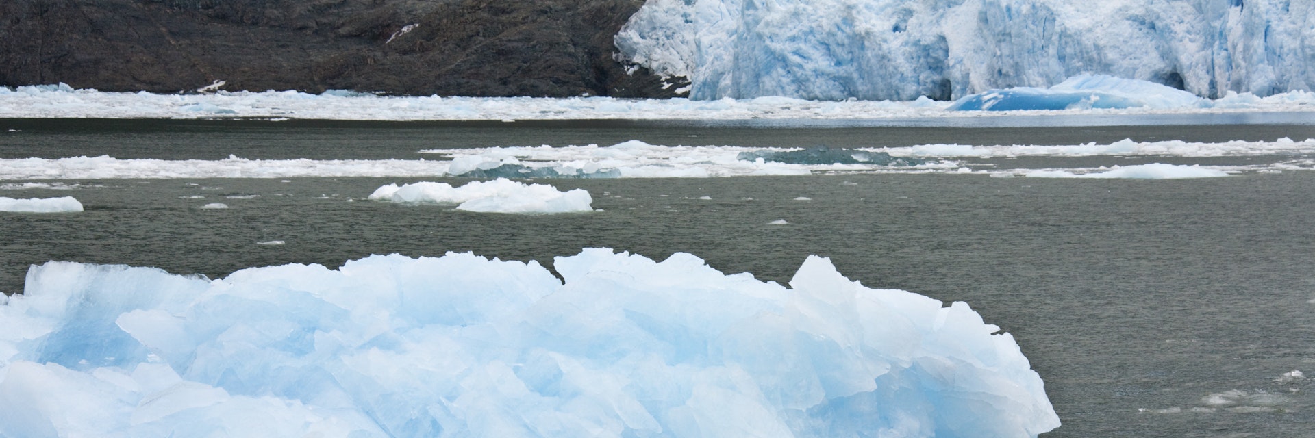 Adventure tourists near the San Rafael Glacier in the Laguna San Rafael National Park in the northern Patagonian Ice Field in southern Chile.