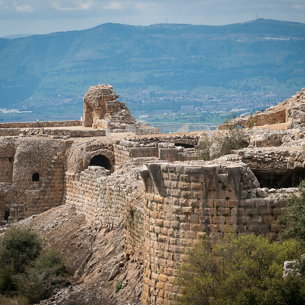 Ruins of the Nimrod Fortress, a medieval fortress situated in the northern Golan Heights, Israel.