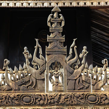 the Bagaya Kyaung monastery, entirely built in teak, characterized by wooden beams and panels inlaid and decorated with figures of gods and myths, Bagan, Myanmar; Shutterstock ID 1119025109; your: Sloane Tucker; gl: 65050; netsuite: Online Editorial; full: POI
1119025109