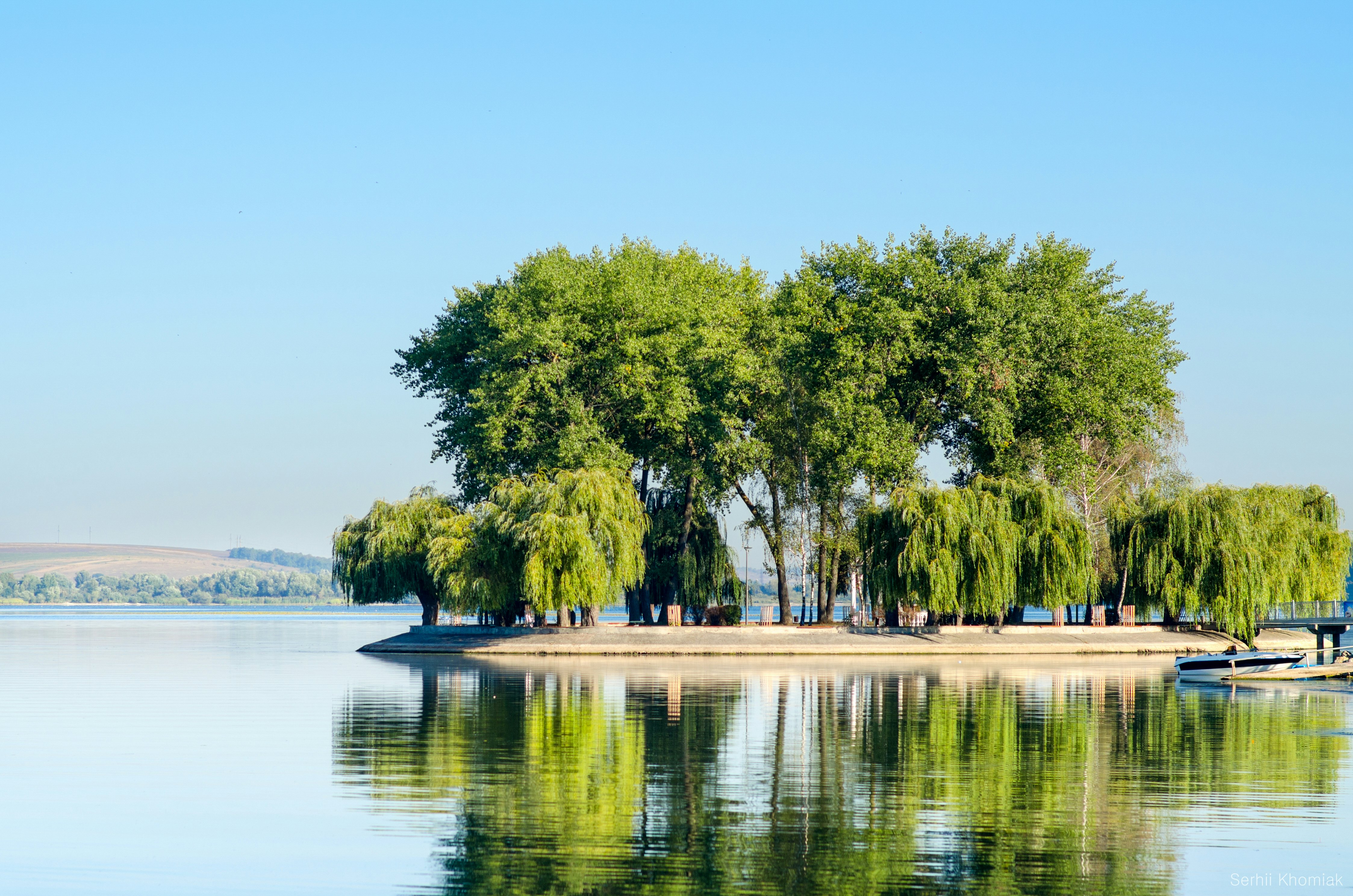 Ternopil Lake in Ukraine.