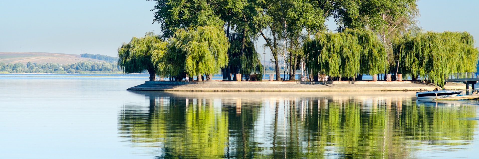 Ternopil Lake in Ukraine.