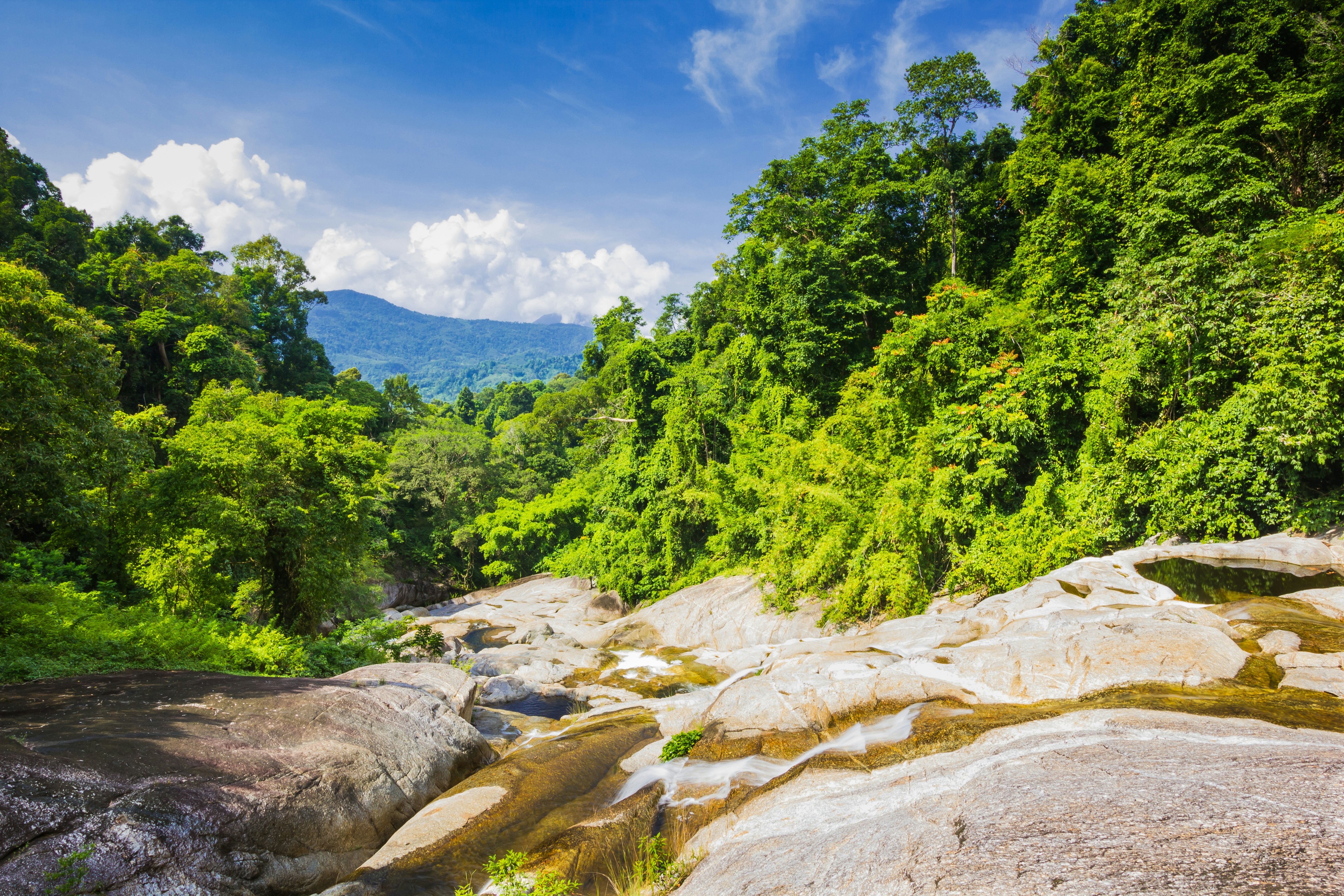 Karome Waterfall at Khao Luang National Park, Southern Thailand.