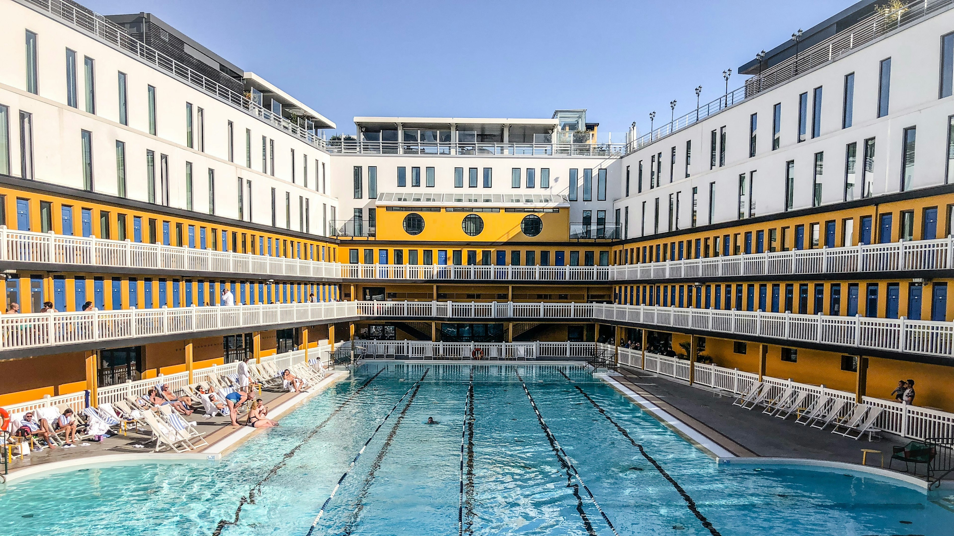 luxury swimming pool in Molitor hotel MGallery by Sofitel hotel in Paris XVI