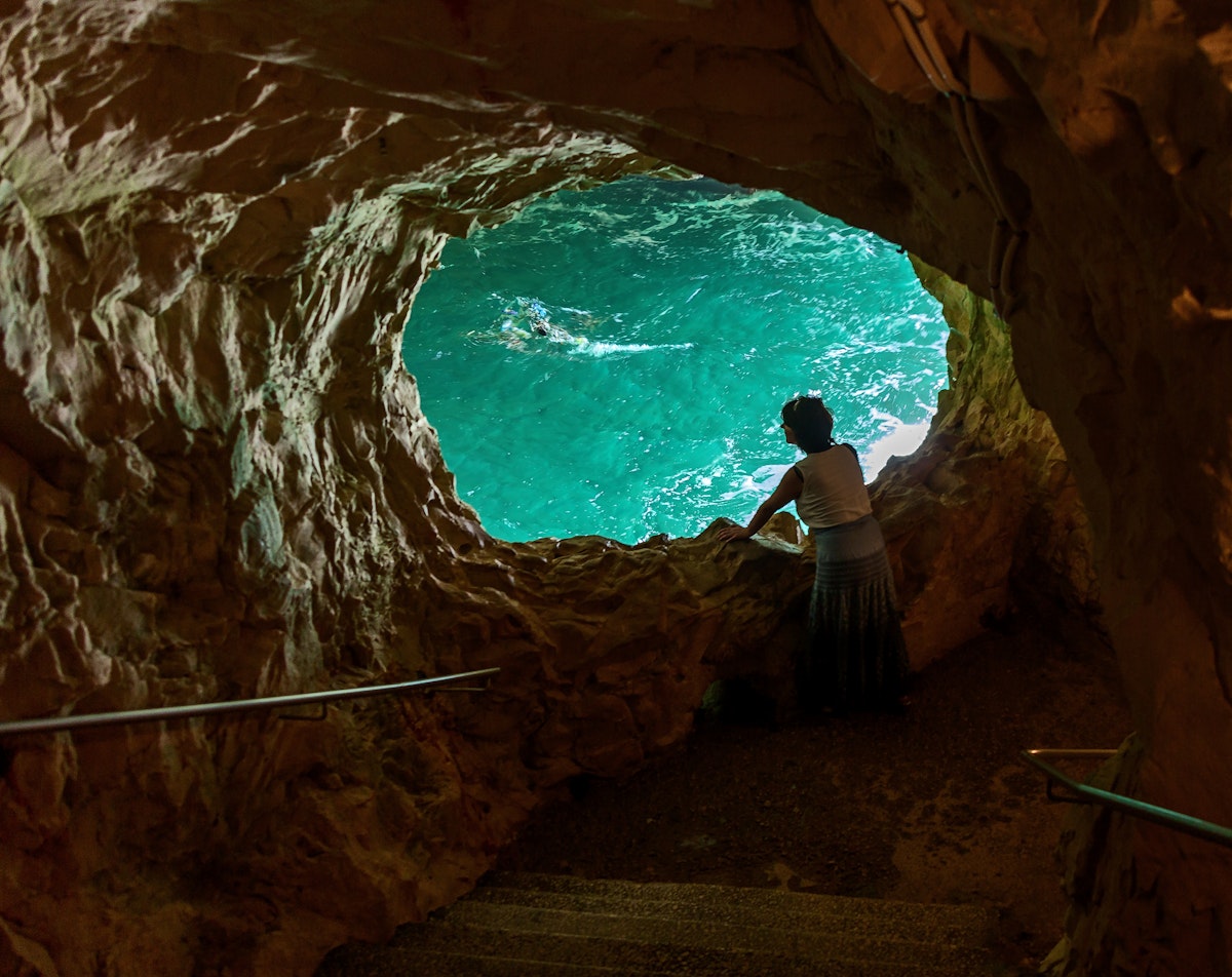 A sea cave at Rosh Hanikra, Israel.