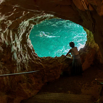 A sea cave at Rosh Hanikra, Israel.