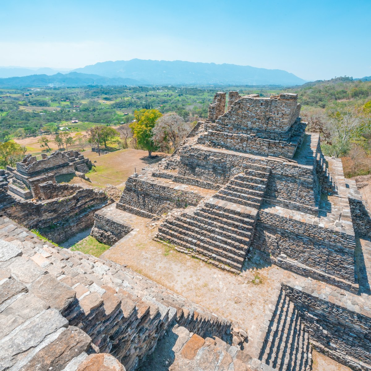 The ancient pyramids of Tonina, a Mayan Archaeological Site in Chiapas, Mexico.