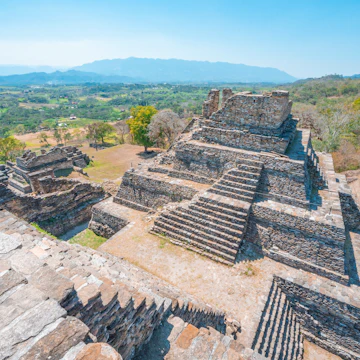 The ancient pyramids of Tonina, a Mayan Archaeological Site in Chiapas, Mexico.
