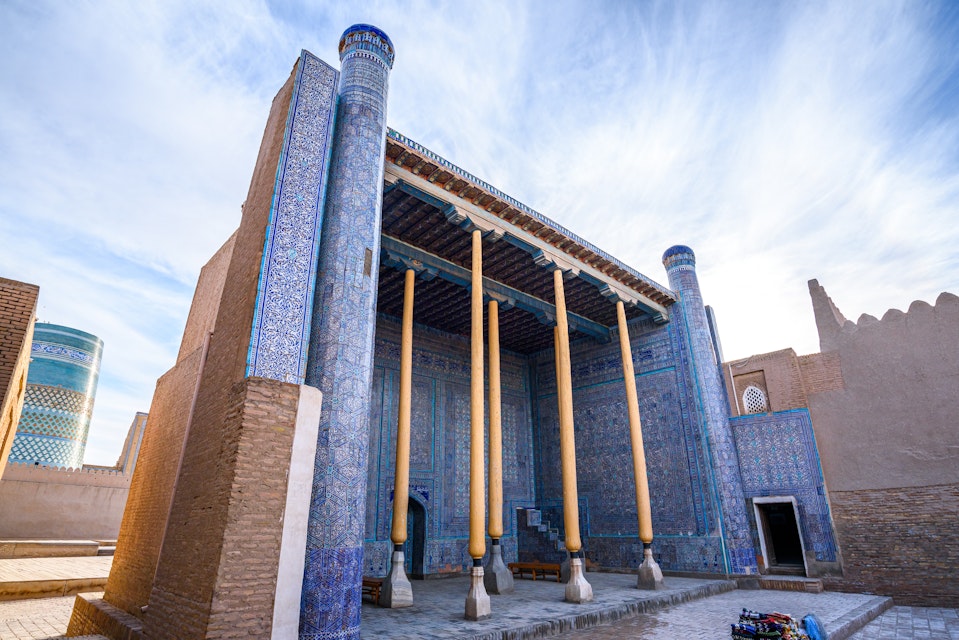 Summer mosque inside ancient Kuhna Ark in Khiva, Uzbekistan.