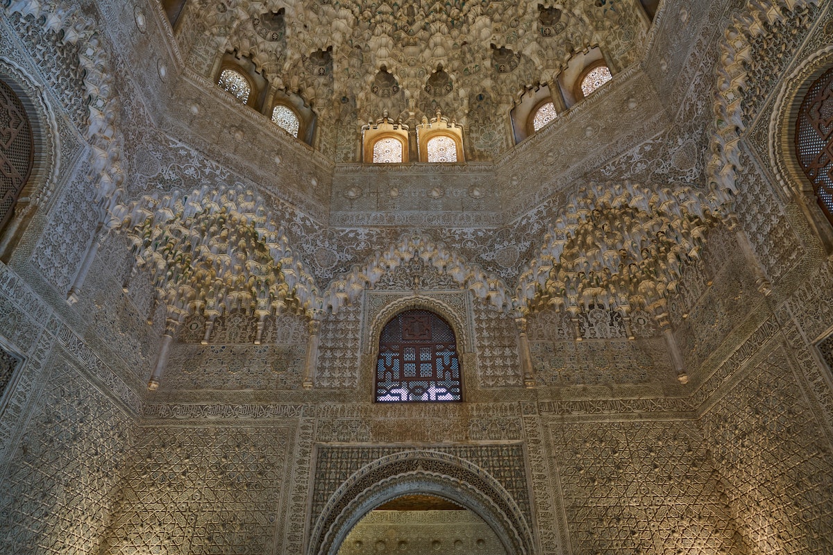 Granada / Spain - December 2 2019: Hall of the Two Sisters (Sala de Dos Hermanas) of Nasrid Palaces (Palacios Nazaríes), Alhambra, Granada, Andalusia                    ; Shutterstock ID 1602394498; your: Sloane Tucker; gl: 65050; netsuite: Online Editorial; full: POI
1602394498
