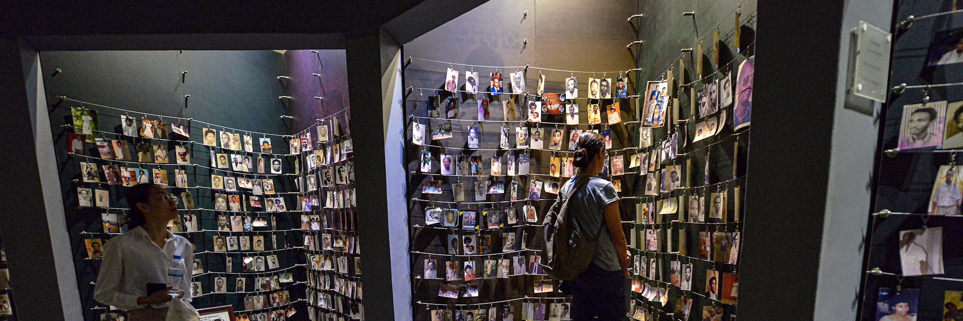 Visitors at the Kigali Genocide Memorial.