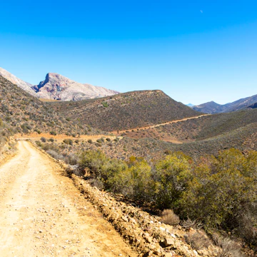 Gravel road to Kamkaskloof, also known as 'Die Hel'.