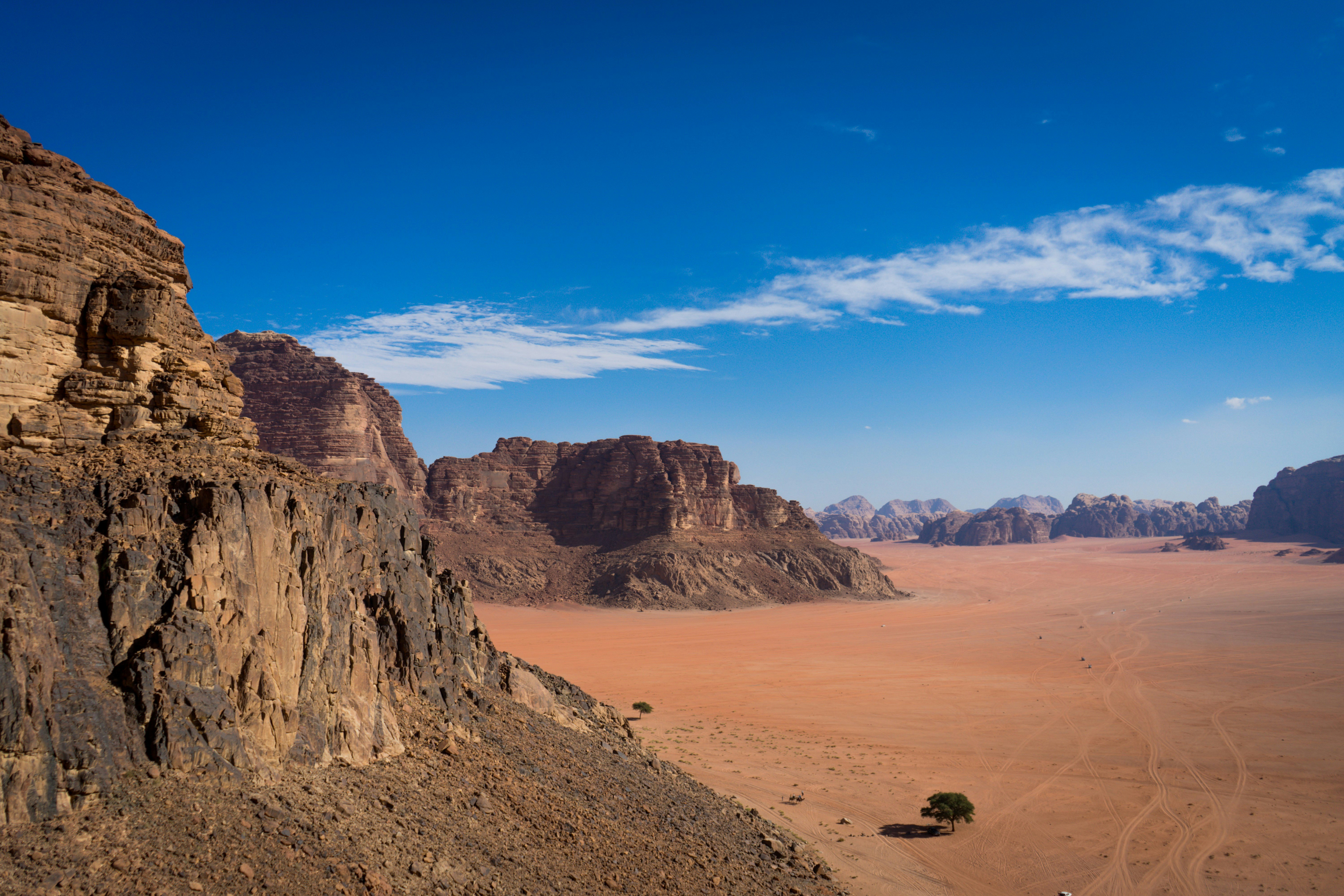 View from Jebel Rum in wadi rum desert.