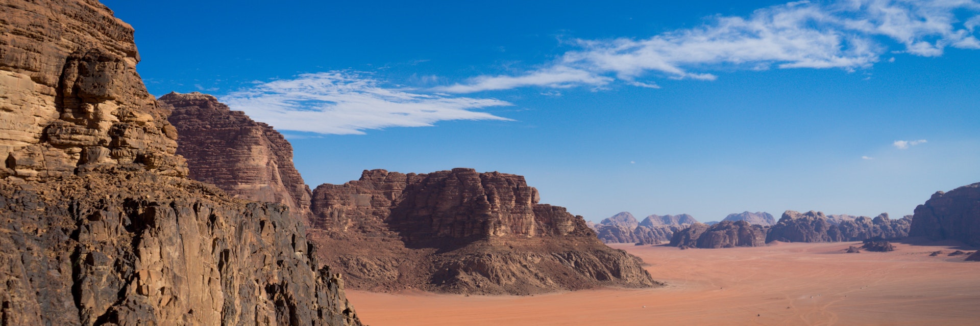 View from Jebel Rum in wadi rum desert.