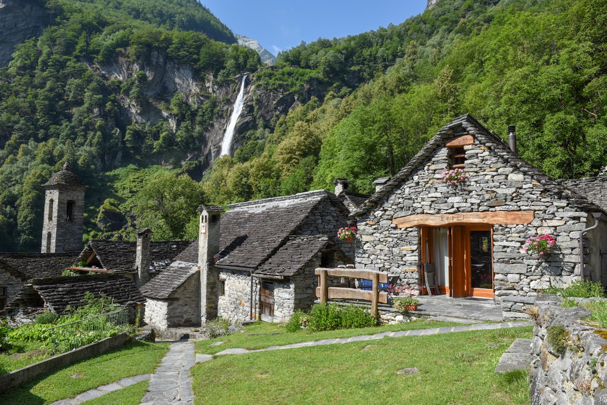 The village of Foroglio in Bavona valley, Switzerland.