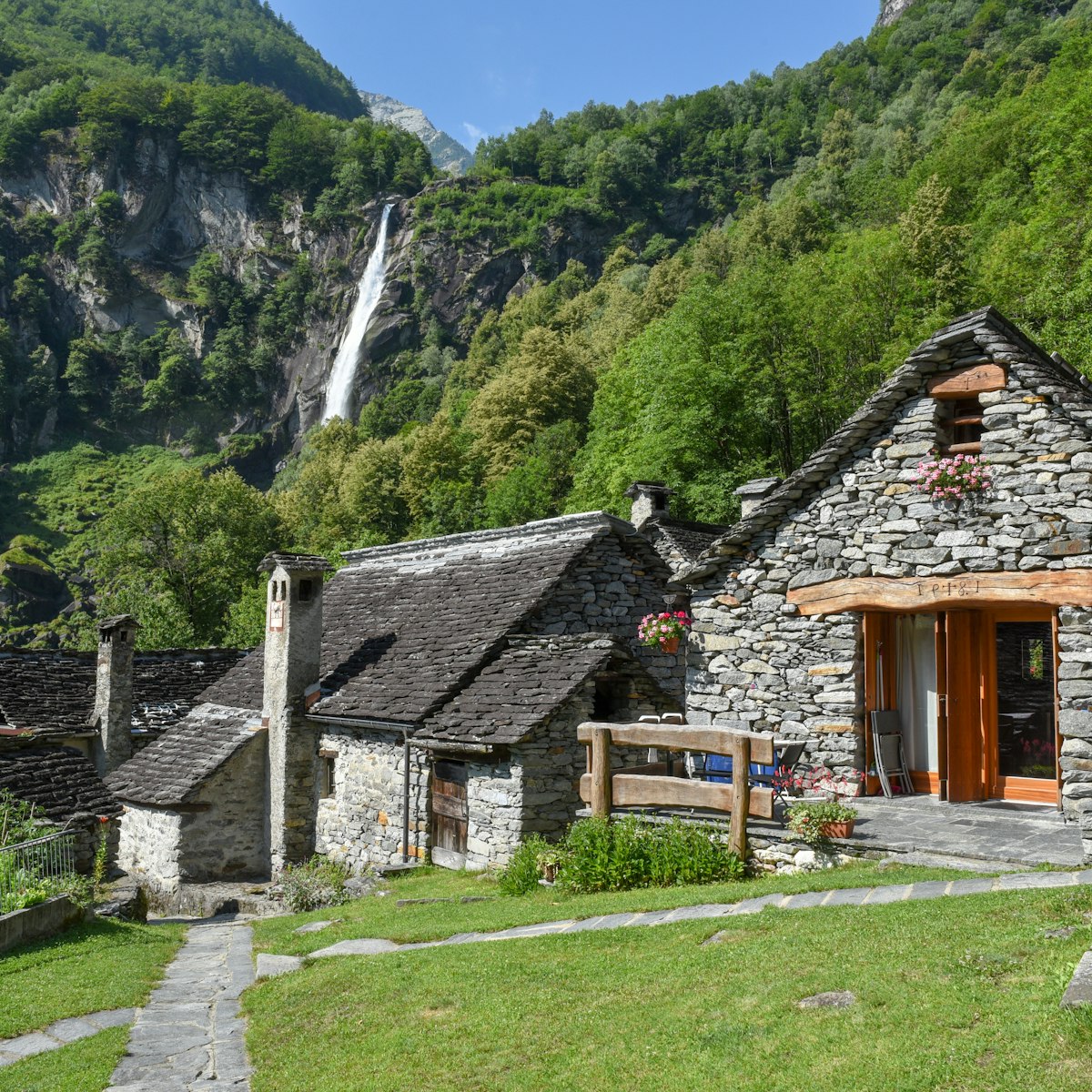 The village of Foroglio in Bavona valley, Switzerland.