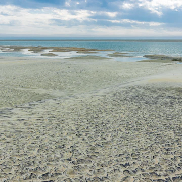 Tidal Flats on North Beach, Tybee Island, Georgia.