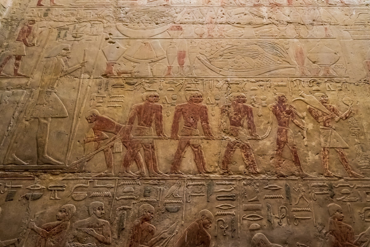 The tomb of Ti at the Step pyramid of Djoser funerary complex in Saqqara, Egypt.