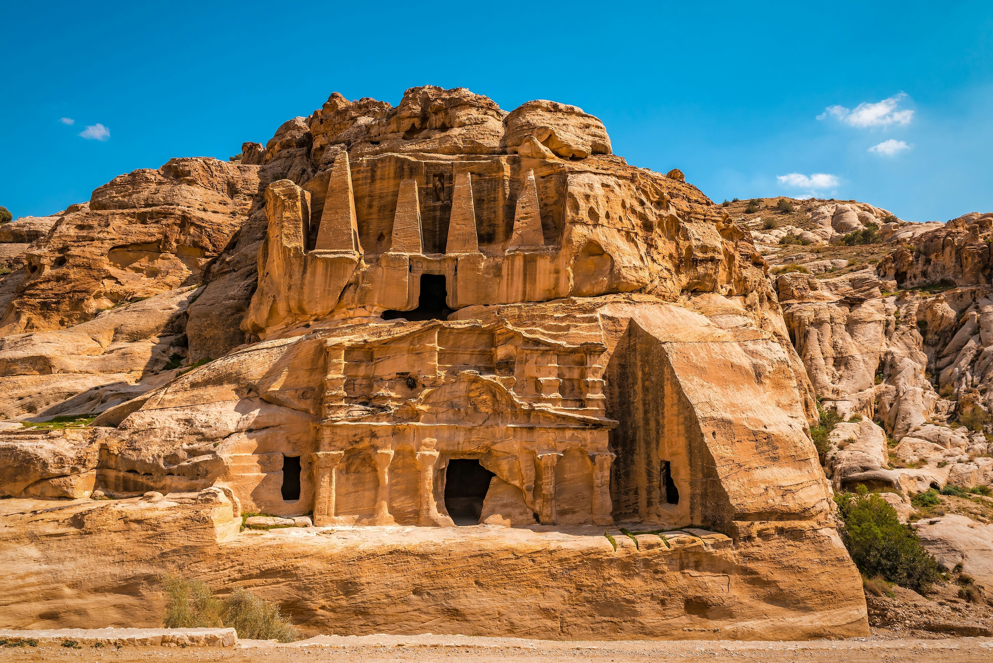 Obelisk Tomb in Petra, Jordan.