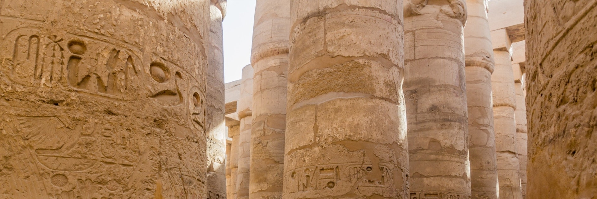 Decorated columns of the Great Hypostyle Hall in the Amun Temple enclosure in Karnak, Egypt; Shutterstock ID 2287618019; your: Sloane Tucker; gl: 65050; netsuite: Online Editorial; full: POI
2287618019