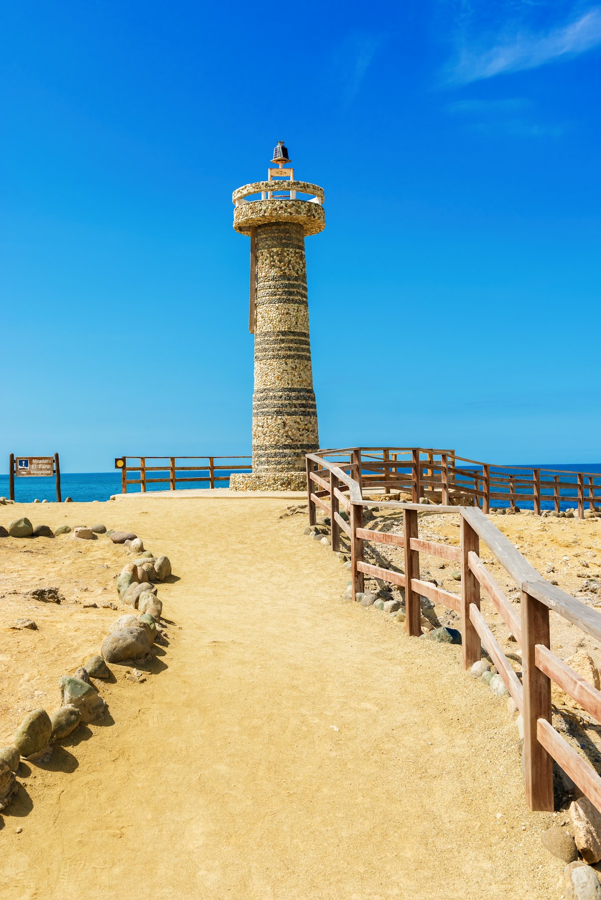 Salinas, Ecuador - April 14, 2016: The lighthouse at La Chocolatera, the point of land that sticks furthest out into the Pacific Ocean from Ecuador. ; Shutterstock ID 436830718; your: Sloane Tucker; gl: 65050; netsuite: Online Editorial; full: POI
436830718