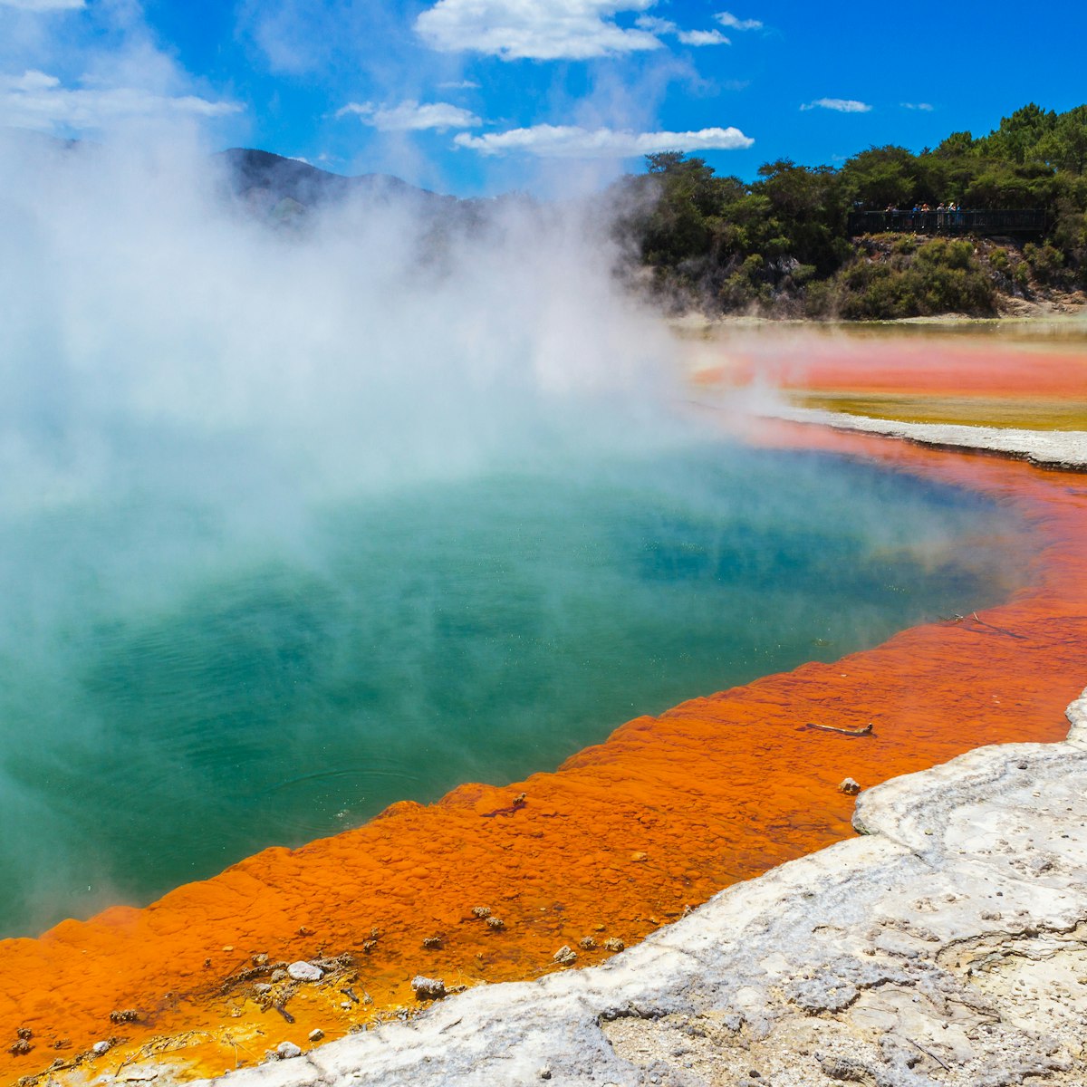The Champagne Pool at Wai-O-Tapu or Sacred Waters – Thermal Wonderland, Rotorua, New Zealand.