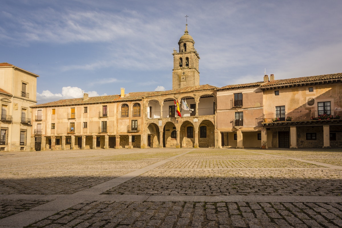 Plaza Mayor in Medinaceli, an ancient and historic town in the province of Soria, in Castile and Leon, Spain. 