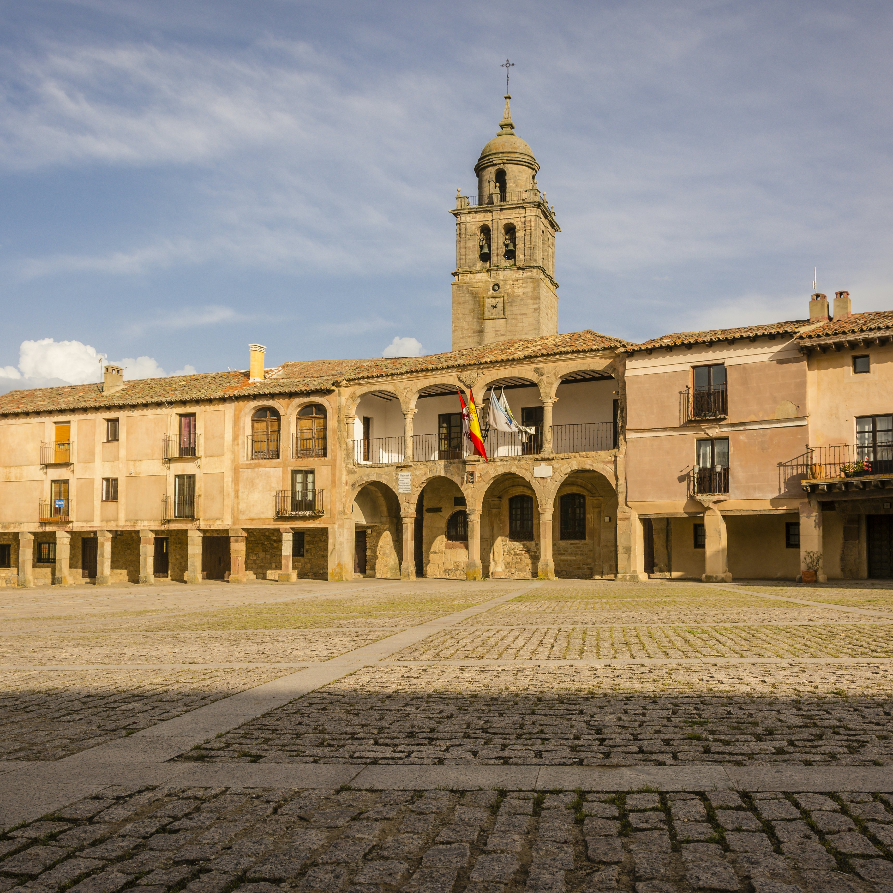 Plaza Mayor in Medinaceli, an ancient and historic town in the province of Soria, in Castile and Leon, Spain.