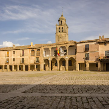 Plaza Mayor in Medinaceli, an ancient and historic town in the province of Soria, in Castile and Leon, Spain.