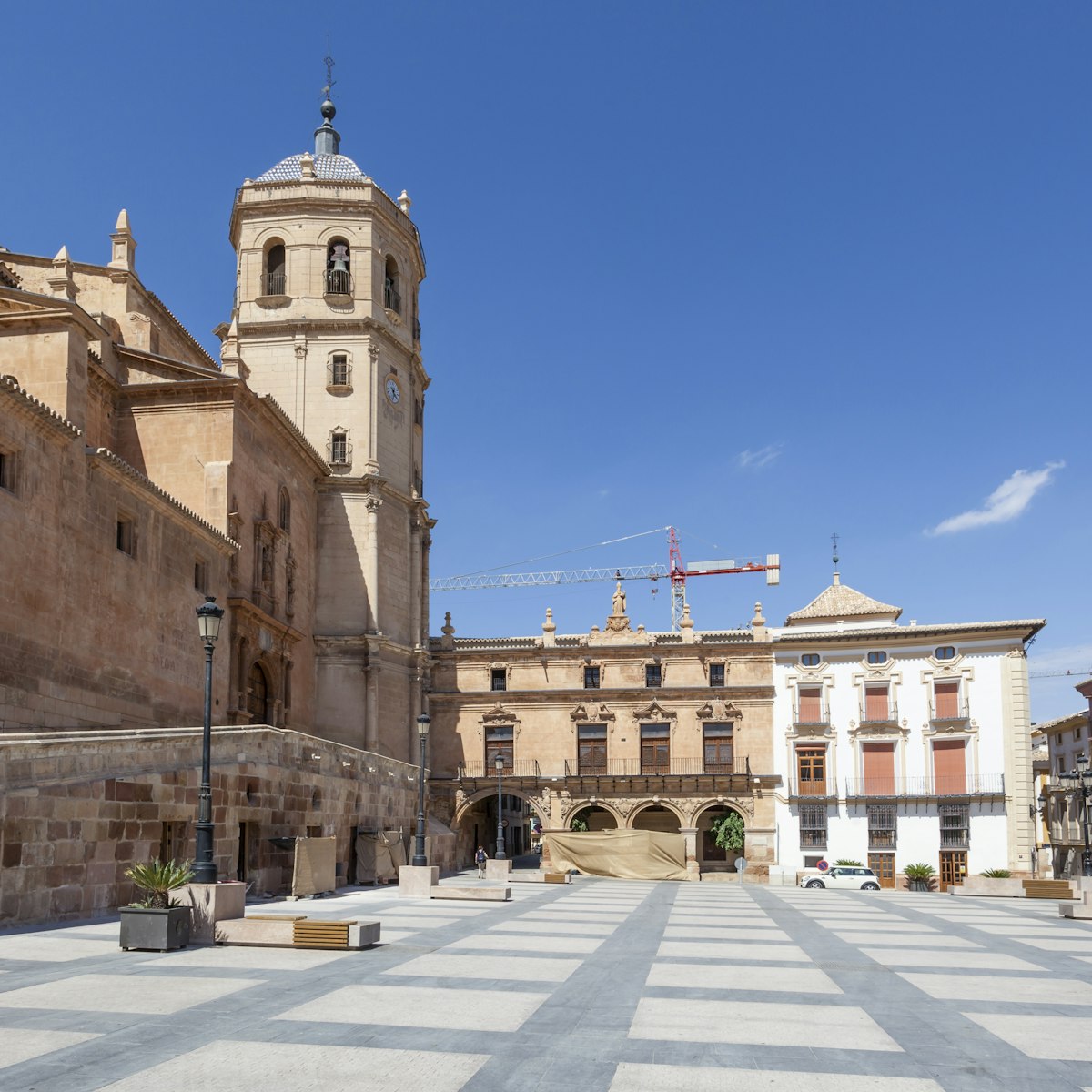 Historic square Plaza de Espana in the old town of Lorca. 