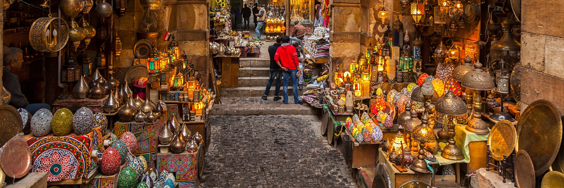 Lantern shop in the Khan El Khalili market in Cairo.
